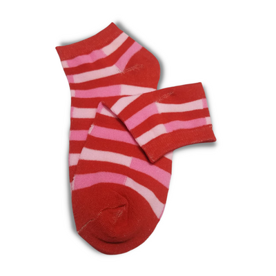 Multi Stripes Ankle Women Socks Red - Premium Quality