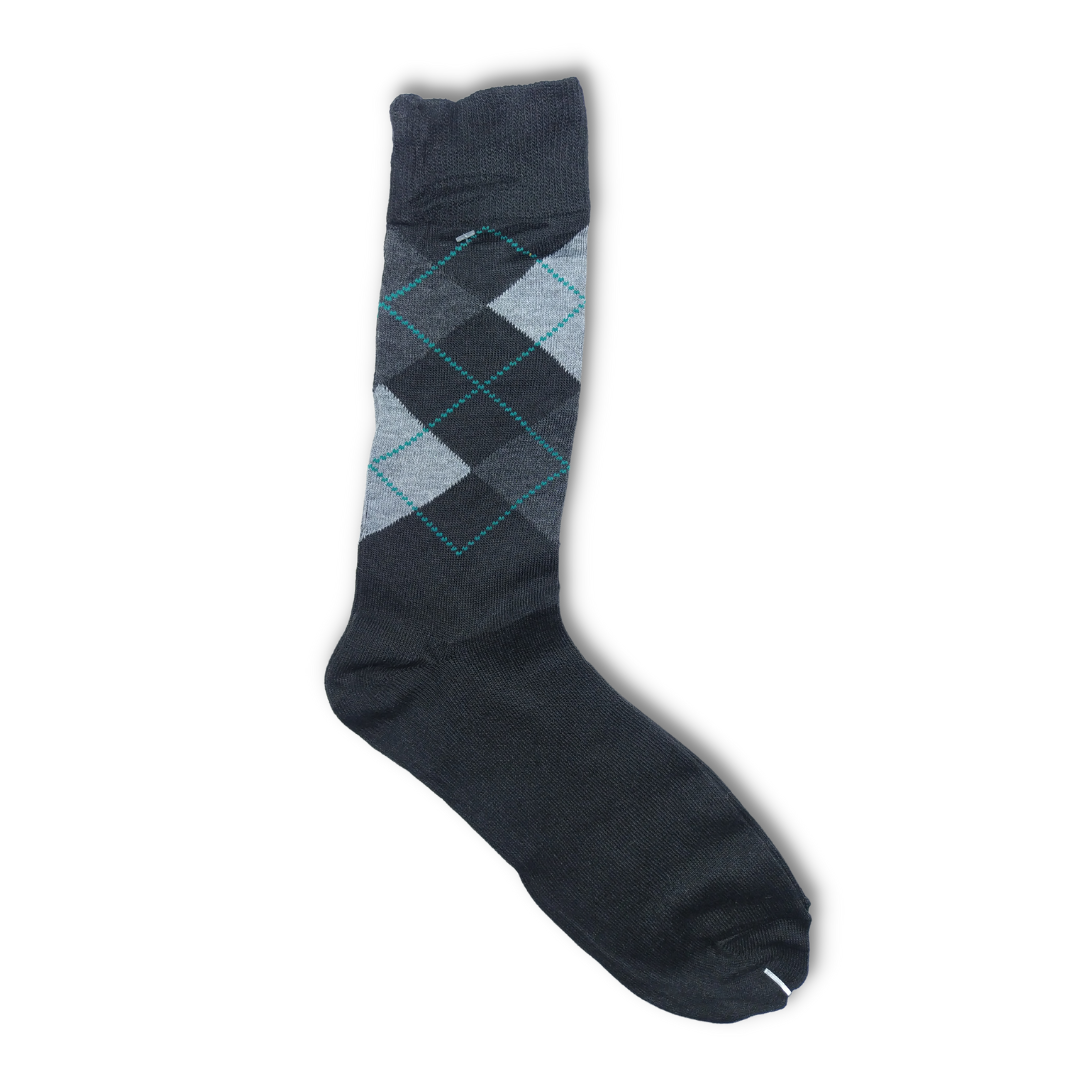 Stylish Green Liner Argyle Crew Socks - SOXO #1 Imported Socks Brand in Pakistan