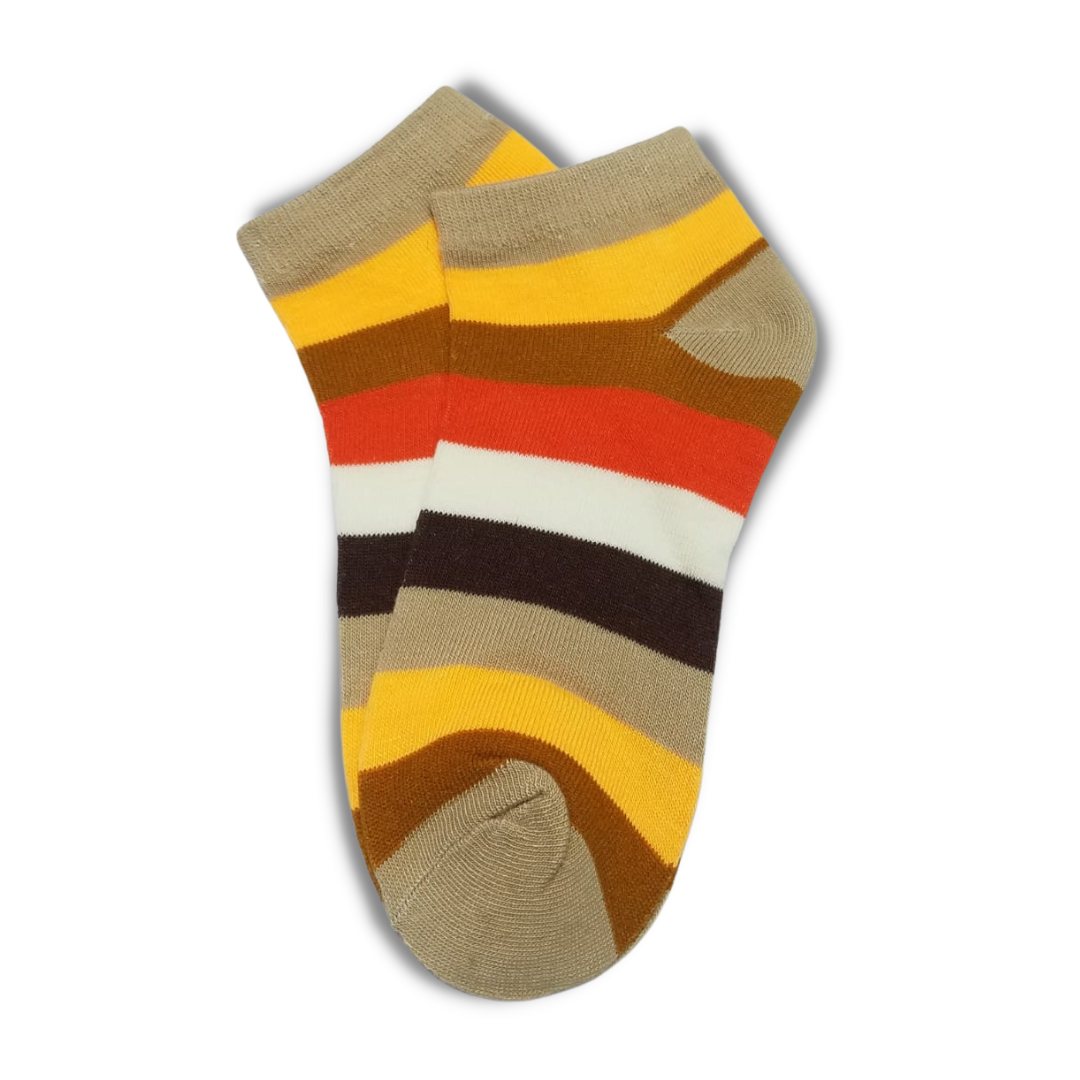 Beidge Bold Colourful Rainbow Ankle Socks - Premium Quality