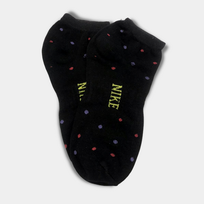 Multi Doted Premium Quality Ankle Socks Black