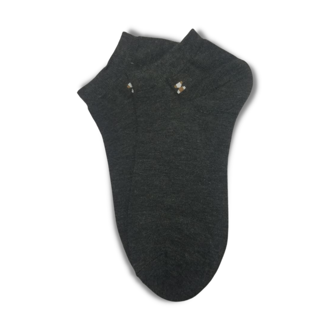 Plain Iconic Ankle Socks Charcoal - Premium Quality
