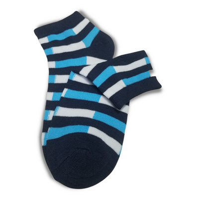 Multi Stripes Ankle Women Socks Blue and Black - Premium Quality