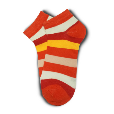 Orange Bold Colourful Rainbow Ankle Socks - Premium Quality