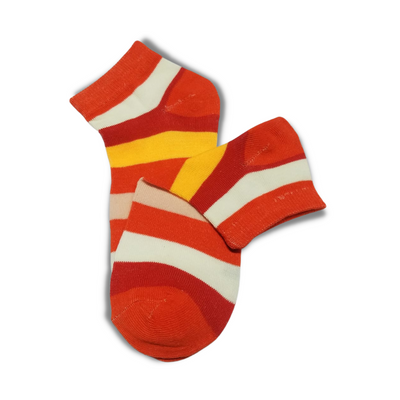 Orange Bold Colourful Rainbow Ankle Socks - Premium Quality