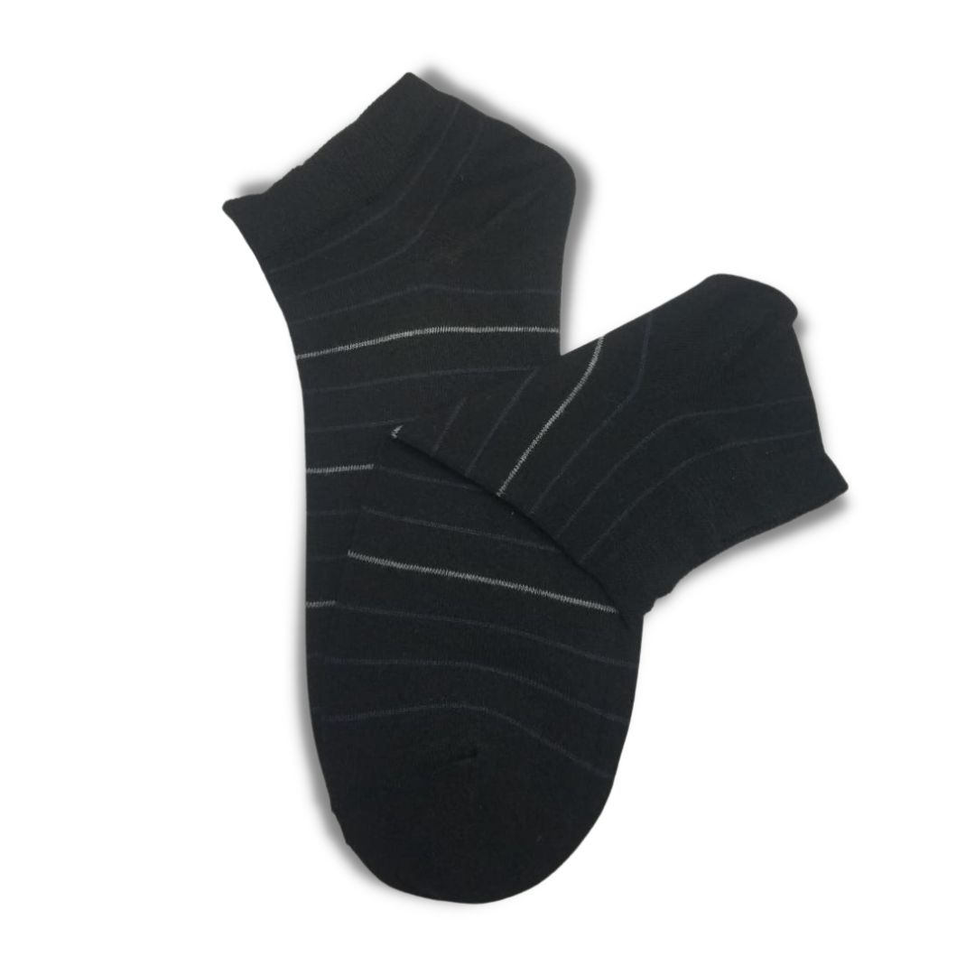 Black Colorful Stripes Ankle Socks - Premium Quality