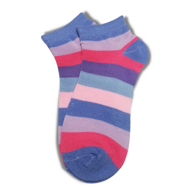 Blue Bold Colourful Rainbow Ankle Socks - Premium Quality
