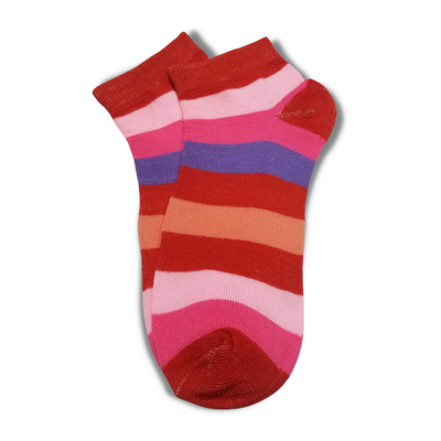 Red Bold Colourful Rainbow Ankle Socks - Premium Quality