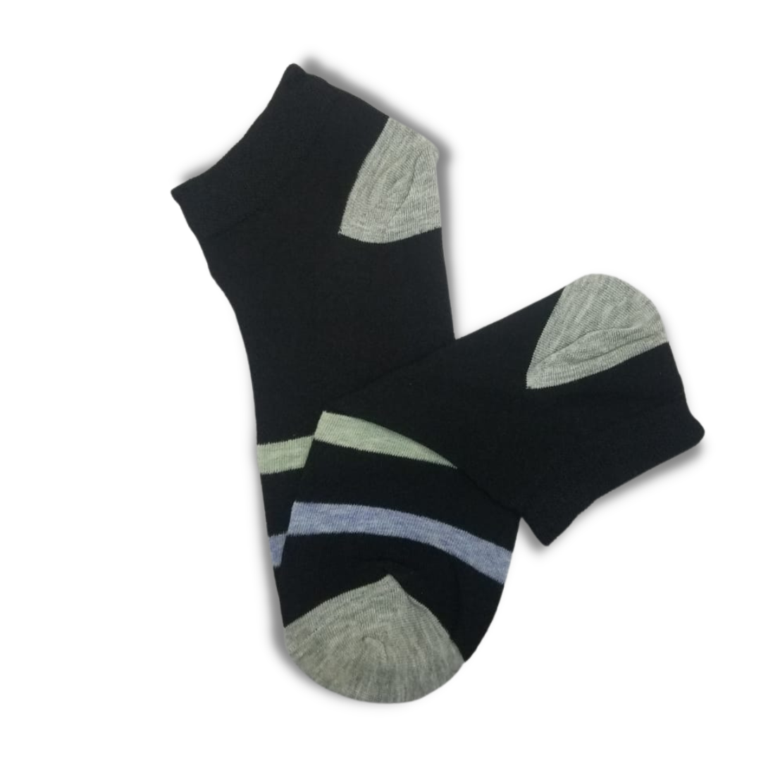 Black Striped Ankle Socks - Premium Quality