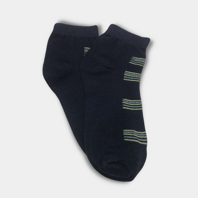 Multi Lines High Quality Ankle Cotton Socks Blue