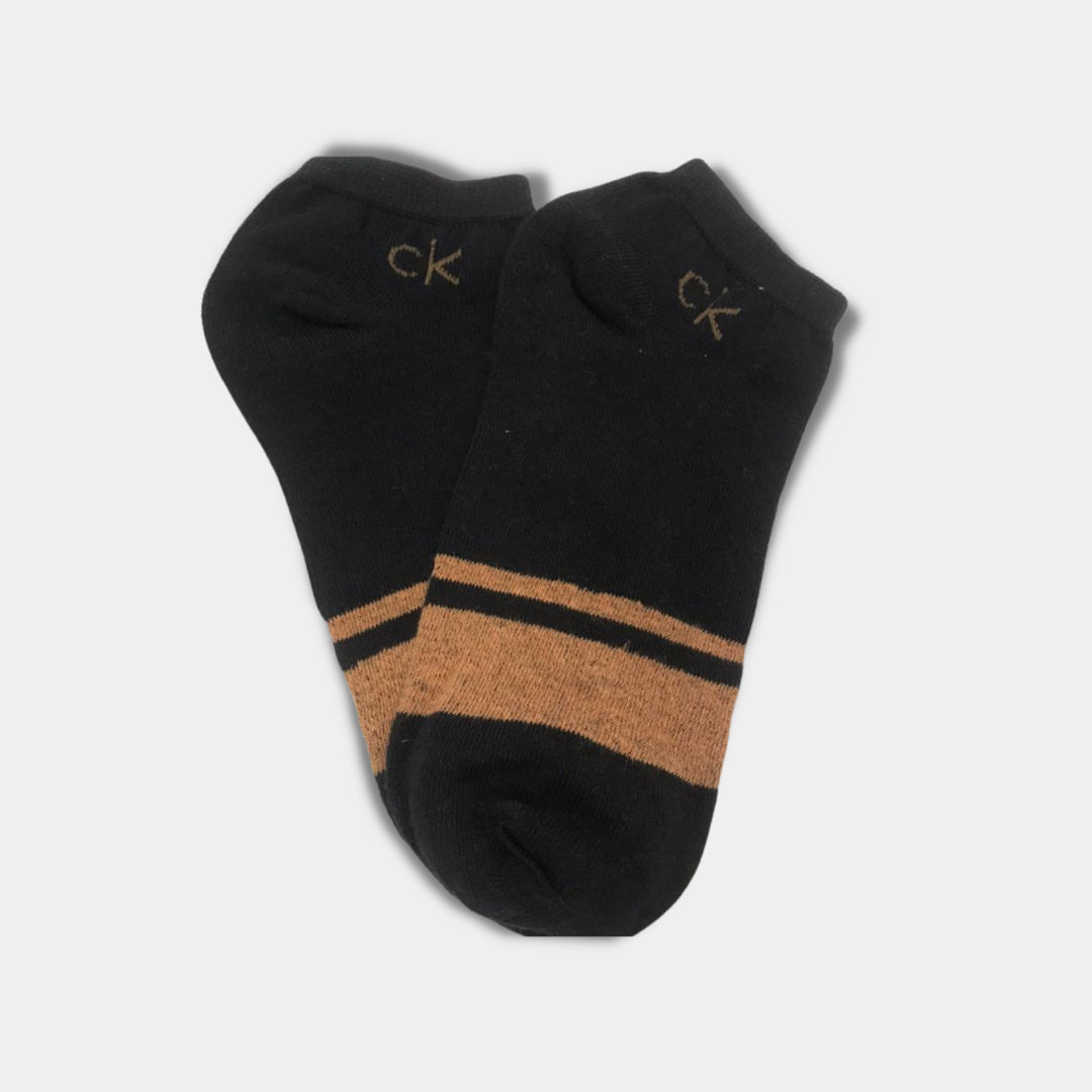 CK Bold Striped Ankle Socks Black
