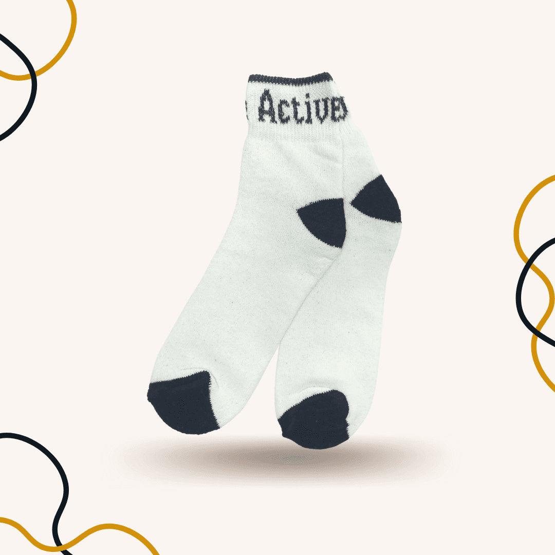 Active Sports Ankle Socks White - SOXO #1 Imported Socks Brand in Pakistan