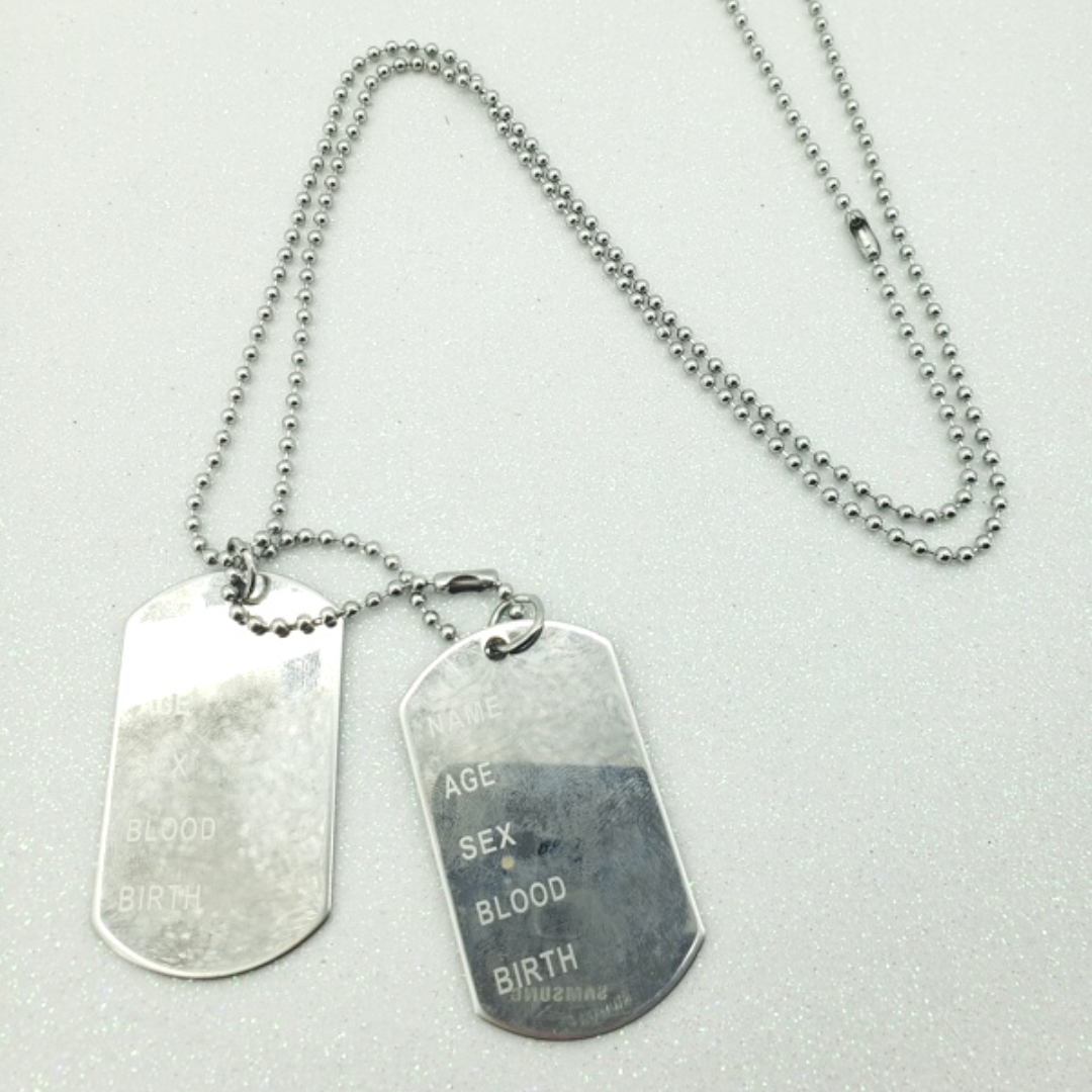 American Military Tag Pendant Chain Necklace
