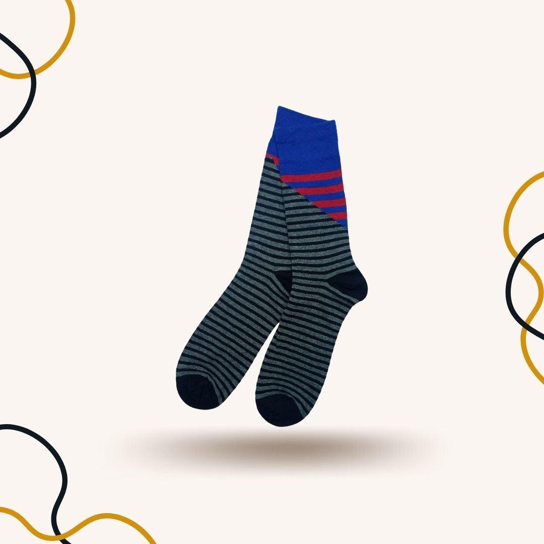 Black Striped Bamboo Crew Socks - SOXO #1 Imported Socks Brand in Pakistan