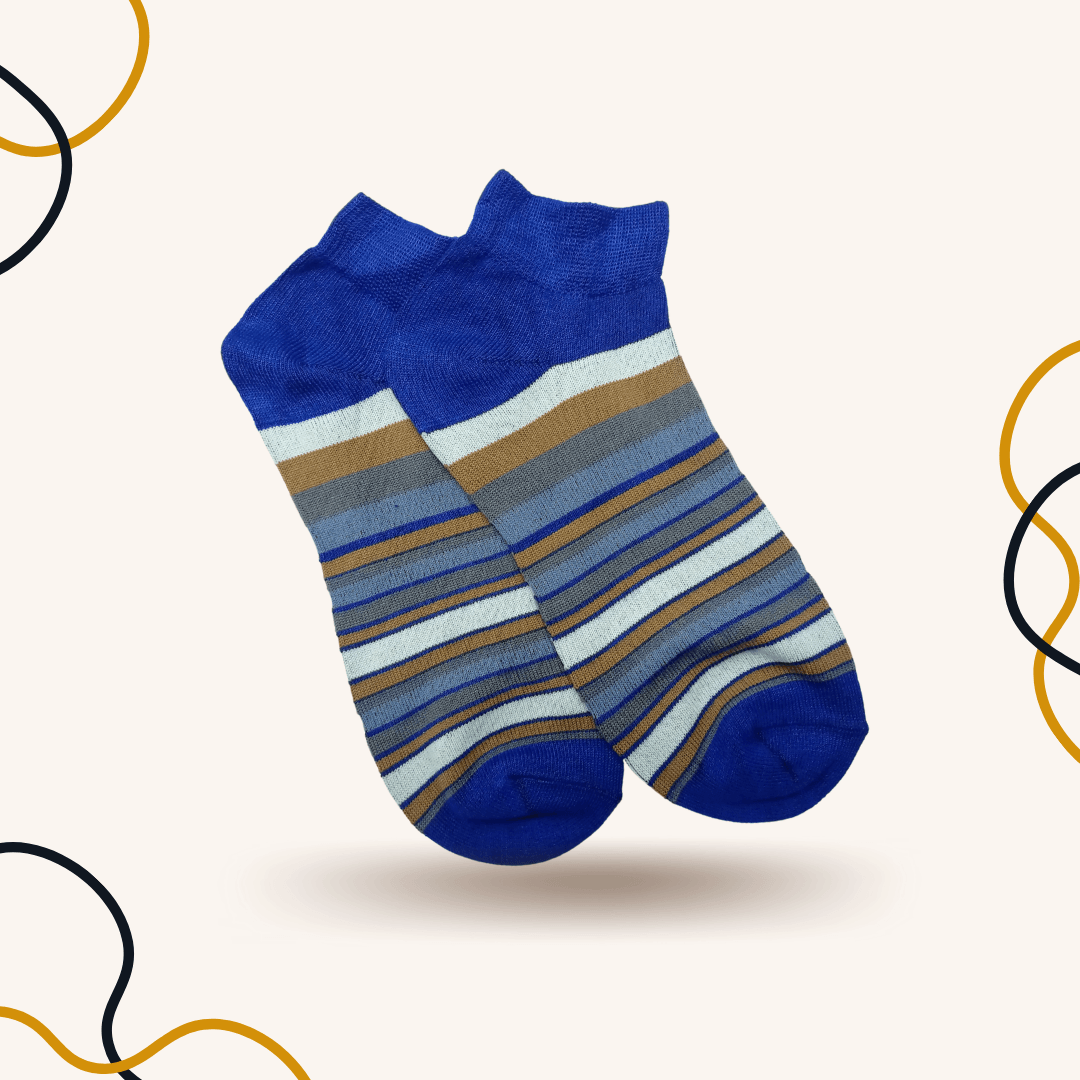 Blue Funky Stripes Socks - SOXO #1 Imported Socks Brand in Pakistan