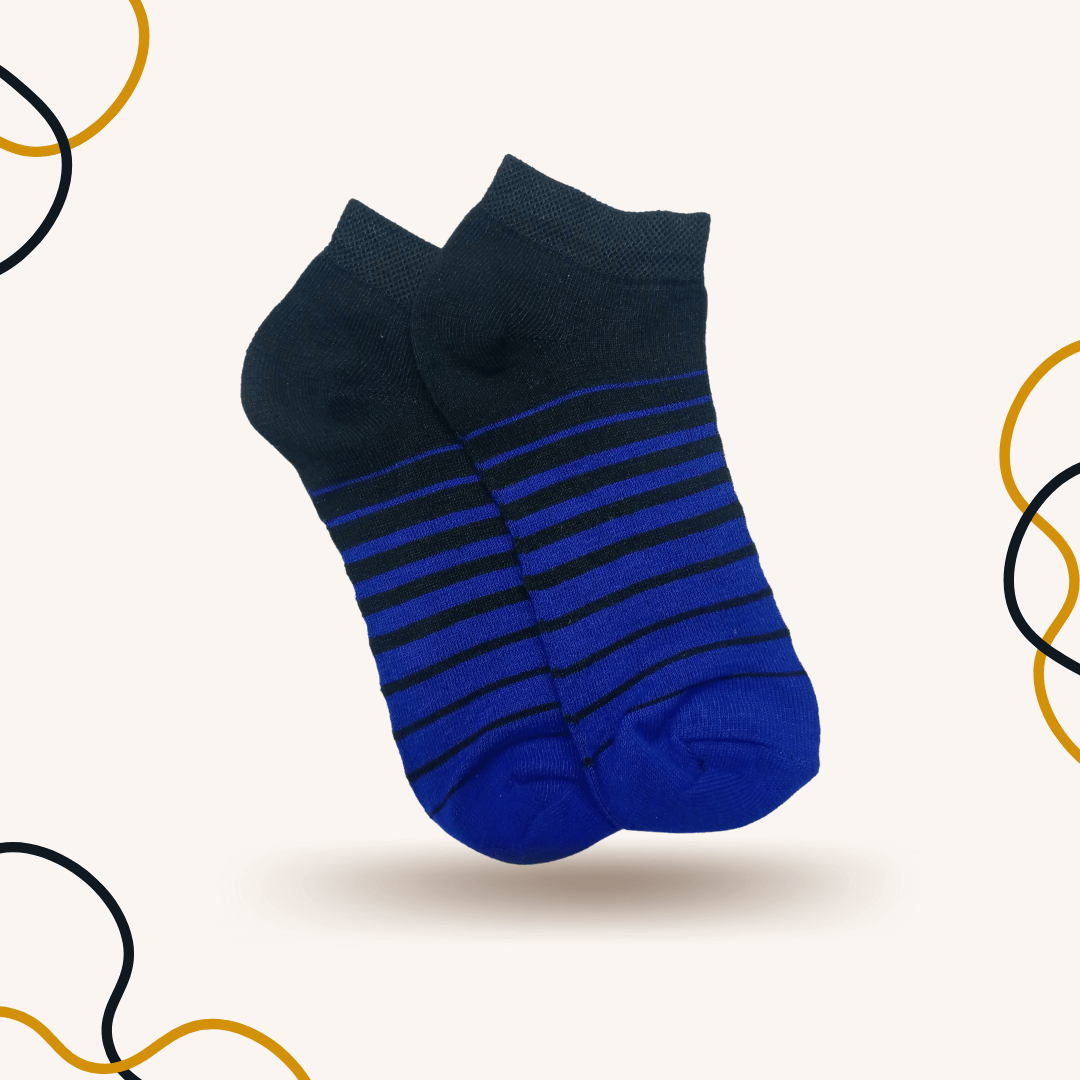Blue Funky Stripes Starlet Socks - SOXO #1 Imported Socks Brand in Pakistan