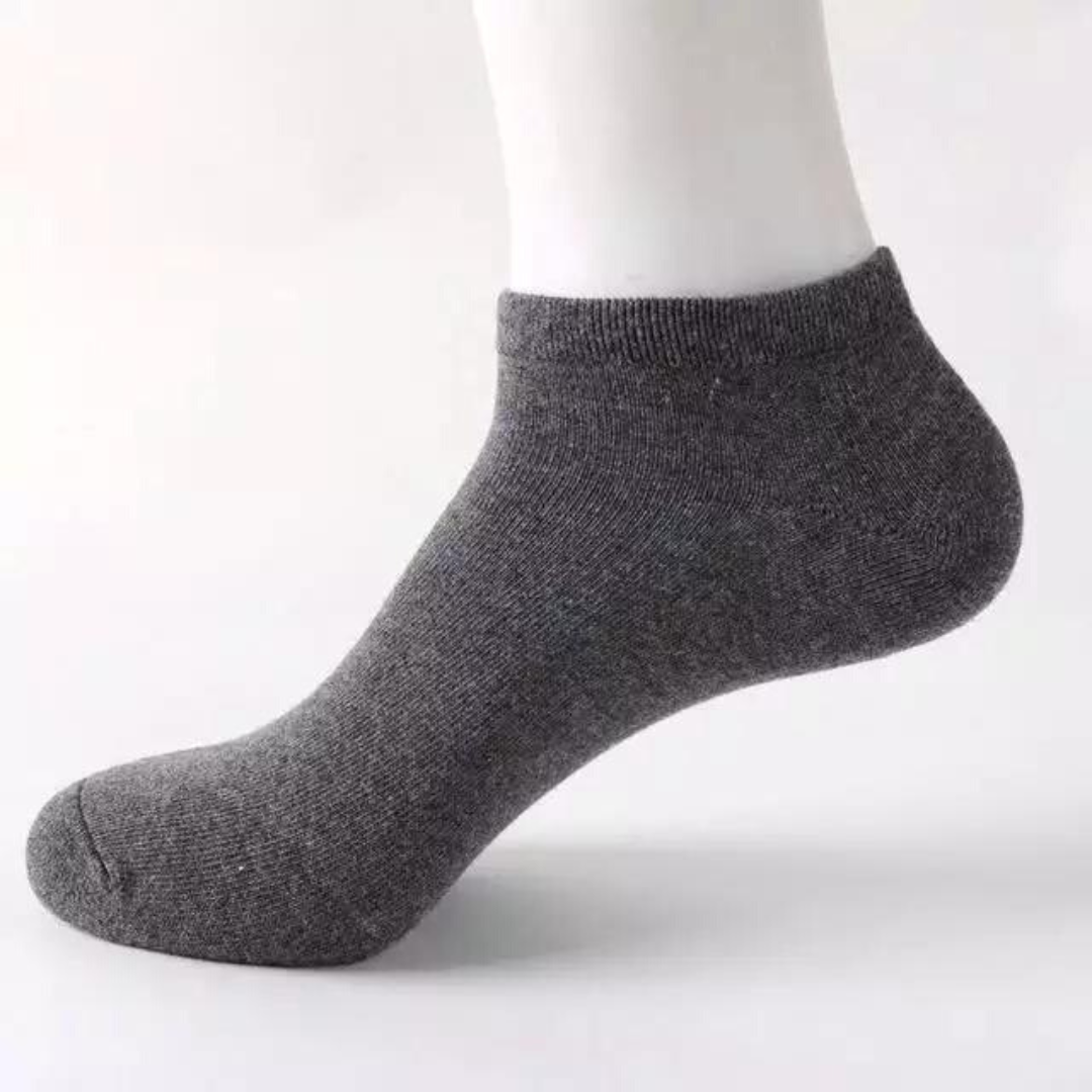 Breathable Cotton High Quality Ankle Socks Dark Grey