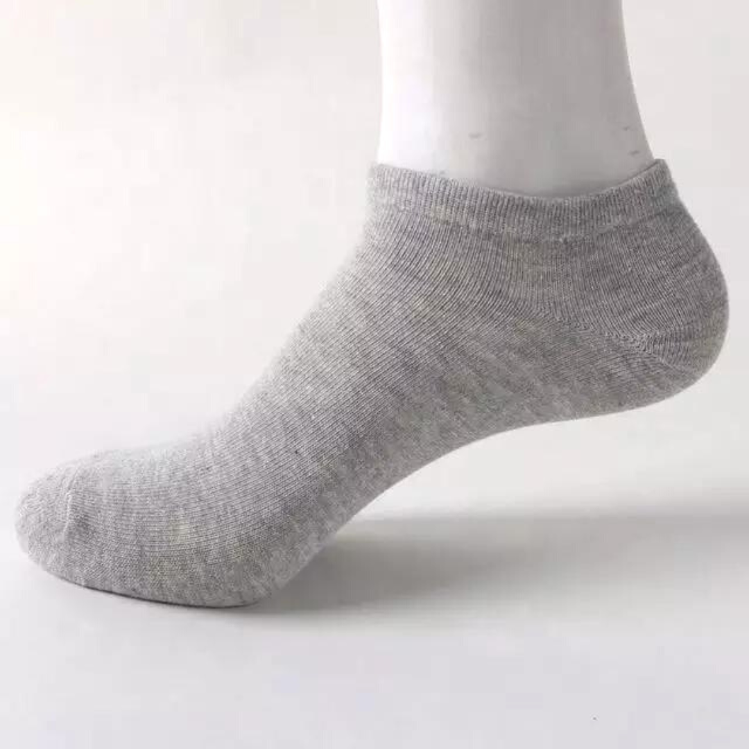 Breathable Cotton High Quality Ankle Socks Light Grey
