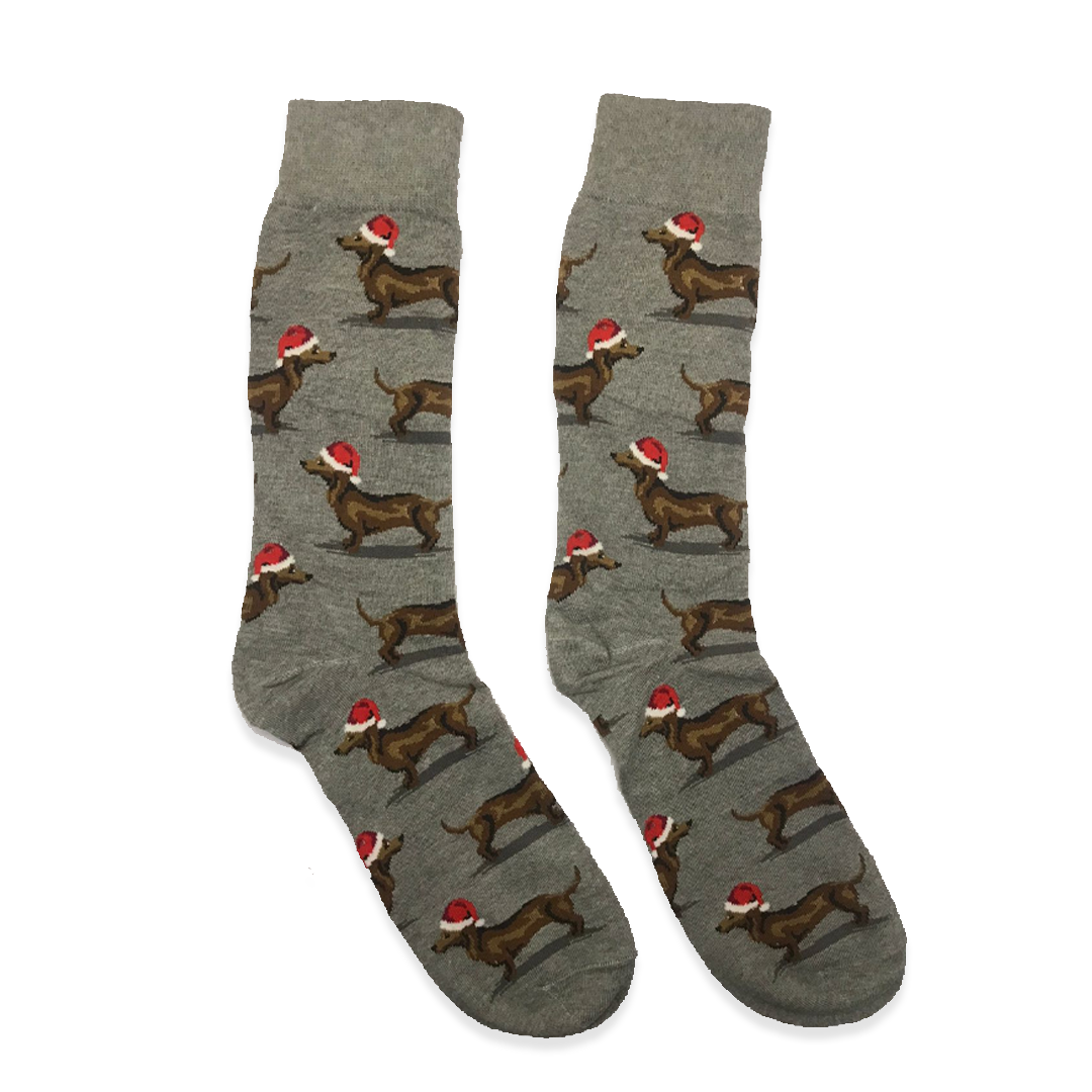 Santa dog funky socks
