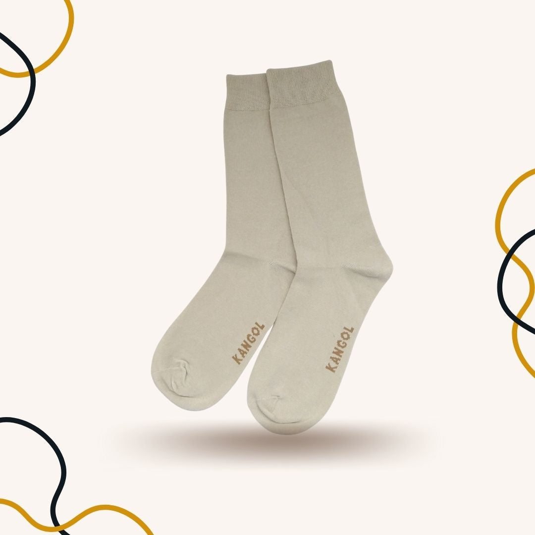 Cream High Quality Cotton Crew Socks - SOXO #1 Imported Socks Brand in Pakistan