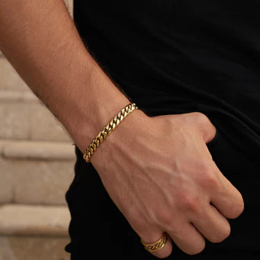 Golden Stainless Steel Chain Bracelet For Men