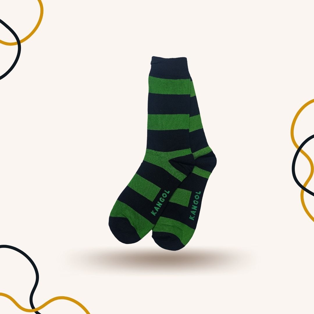 Green Bold Stripes Funky Socks - SOXO #1 Imported Socks Brand in Pakistan