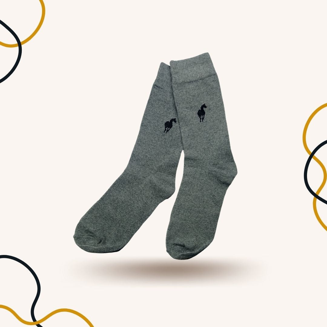 Grey Polo Crew Socks - SOXO #1 Imported Socks Brand in Pakistan