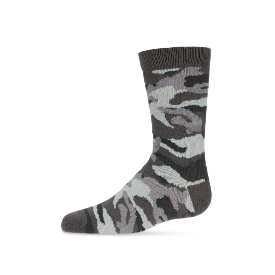 Grey Military Camouflage Crew Socks