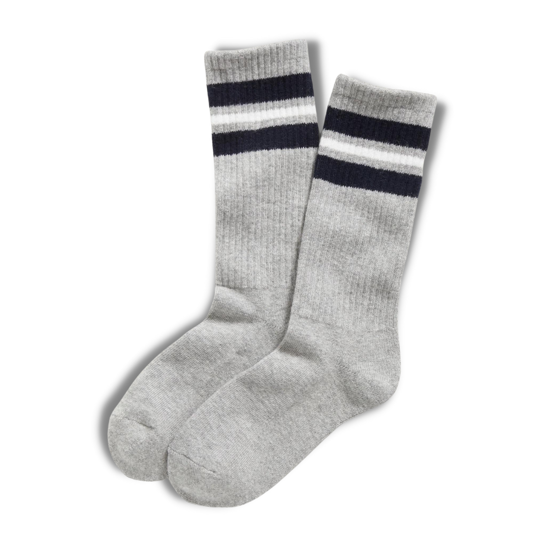 Grey with Black Stripe Socks