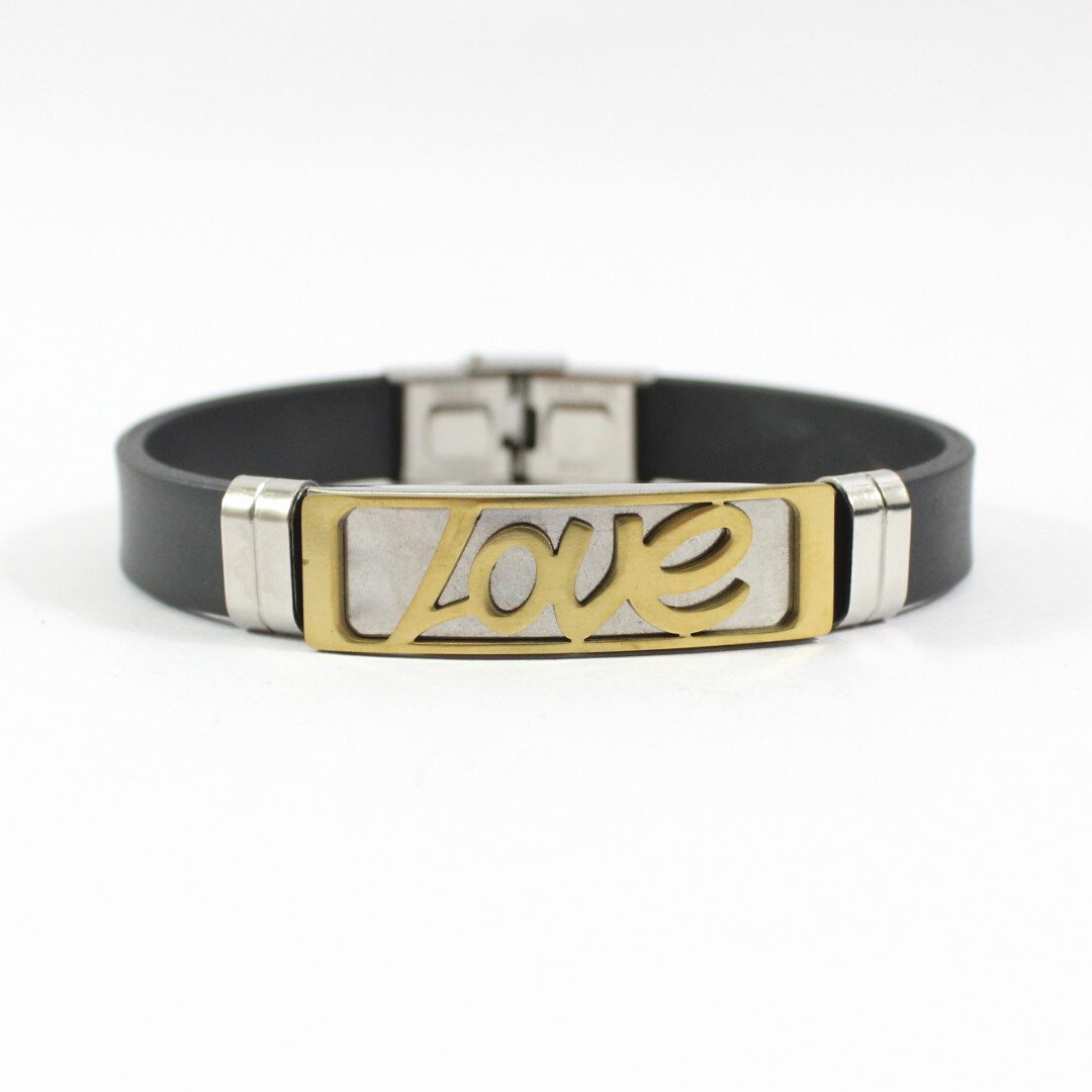 LOVE Black Leather Bracelet For Men