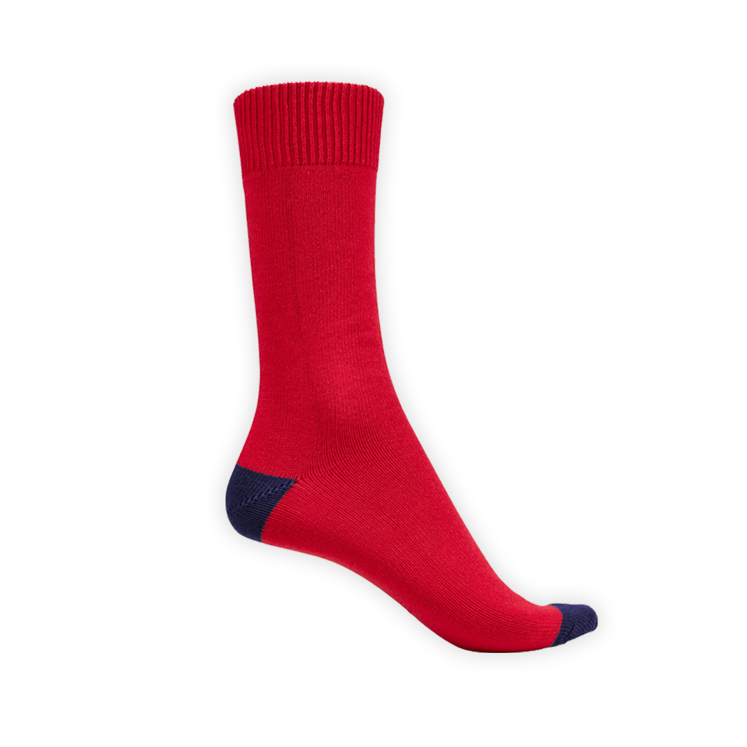 Luxury Red Cotton Crew Socks