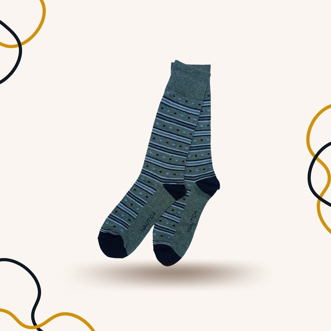 Mens Patterned Grey Crew Socks - SOXO #1 Imported Socks Brand in Pakistan