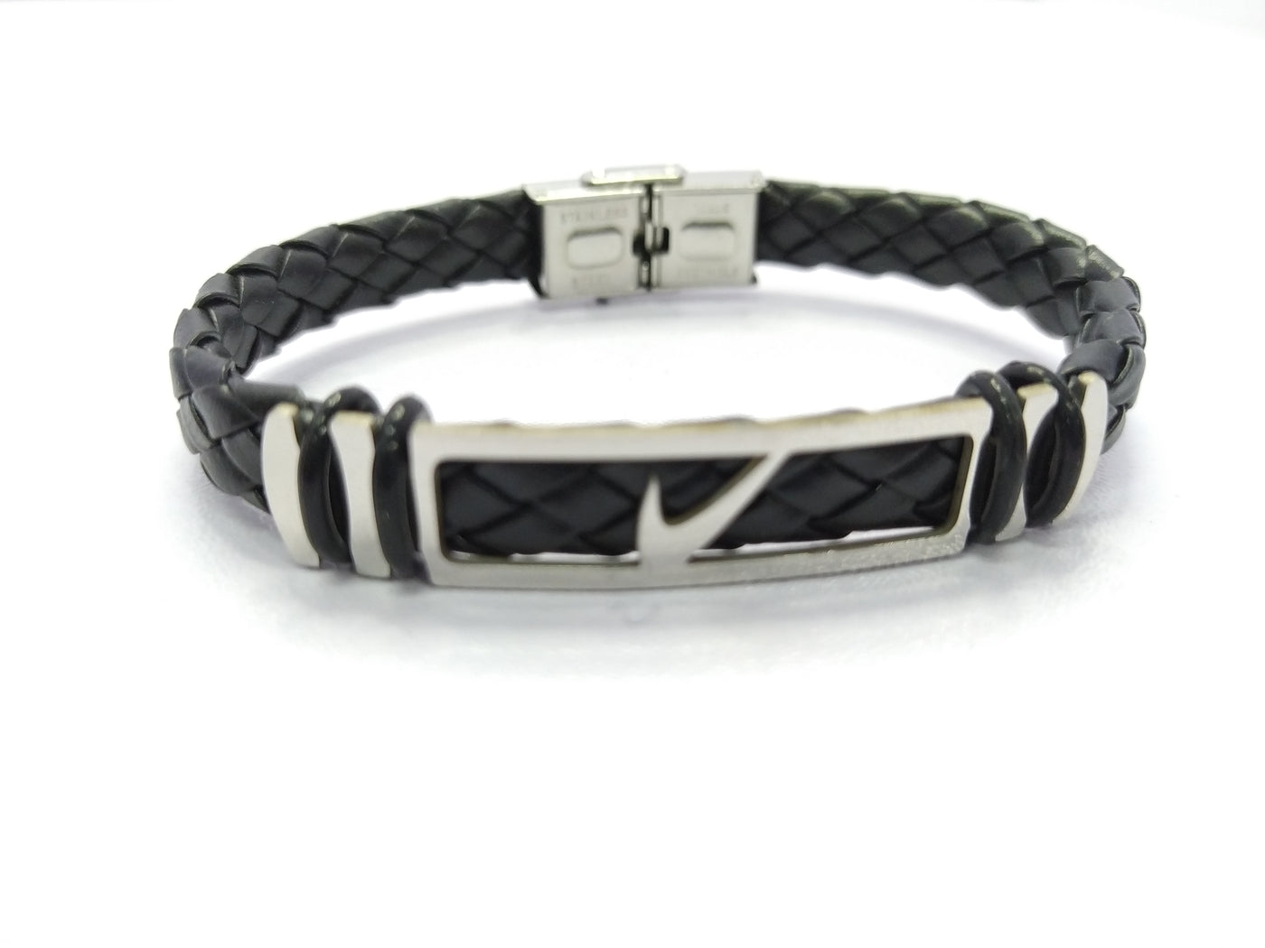 NIKE Black Leather Bracelet For Men