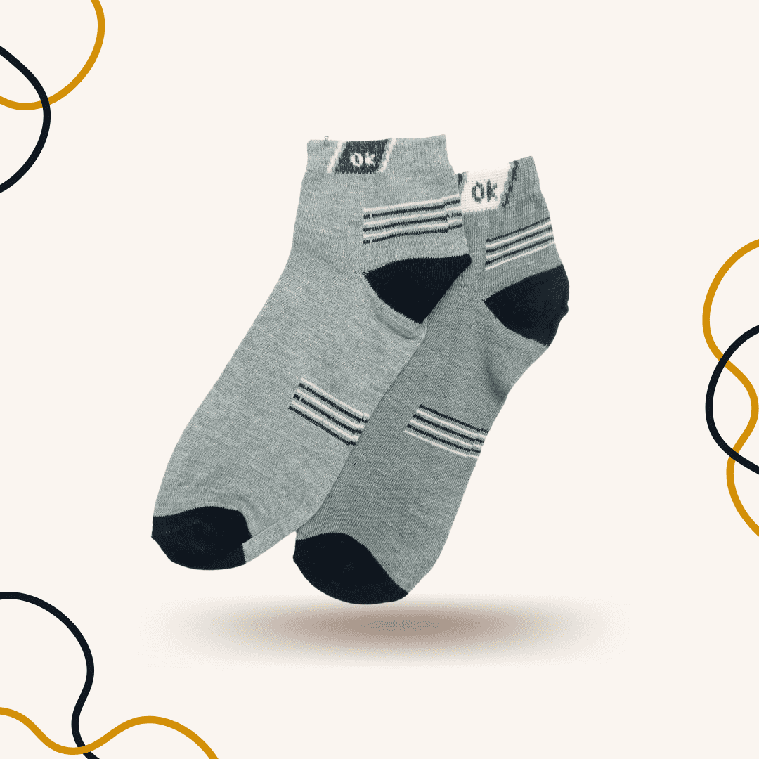 OK Sports Ankle Socks Grey - SOXO #1 Imported Socks Brand in Pakistan