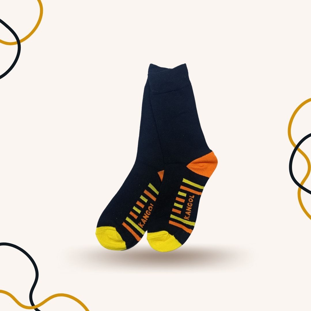 Orange Multi Stripes Funky Socks - SOXO #1 Imported Socks Brand in Pakistan
