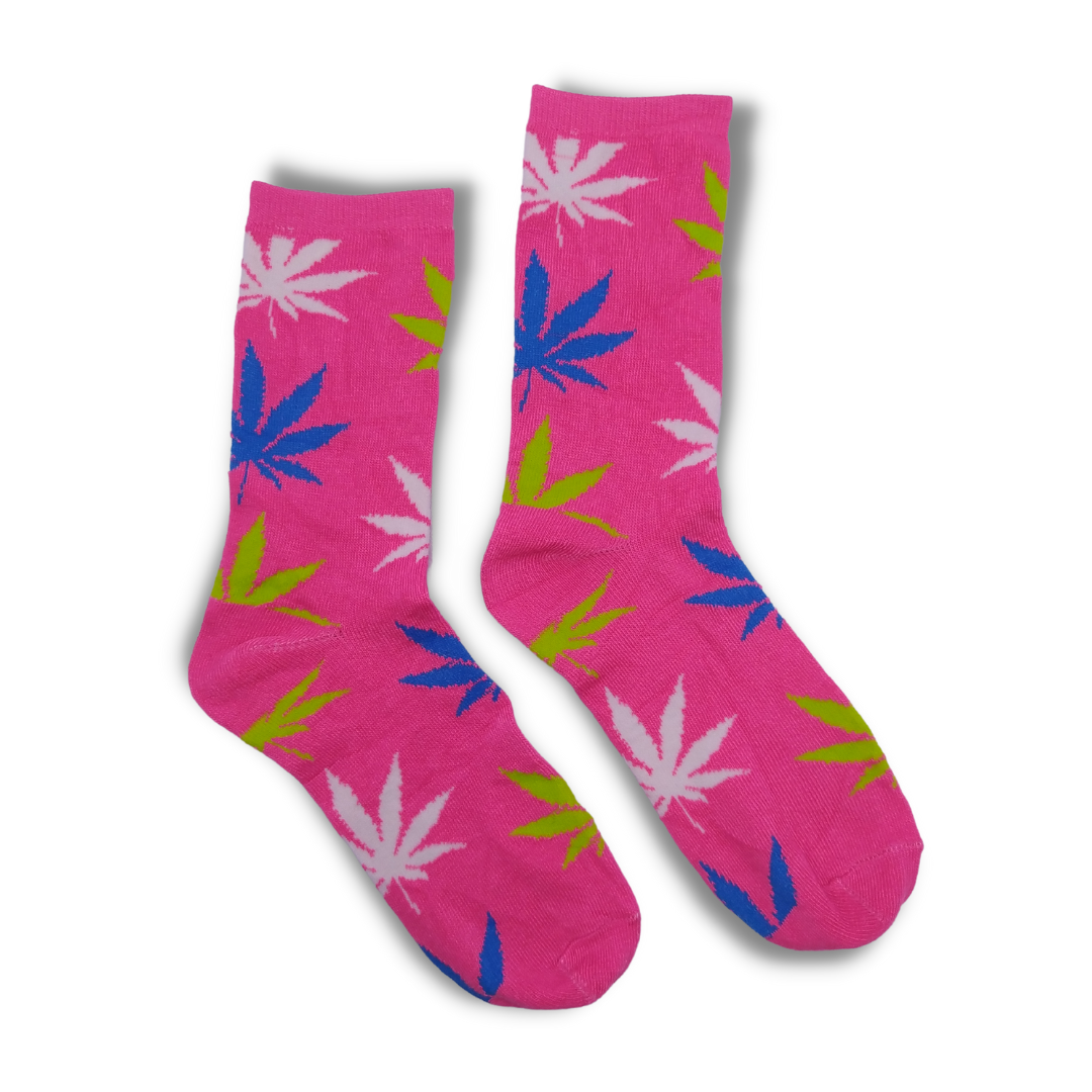 Pink Cannabis Funky Socks