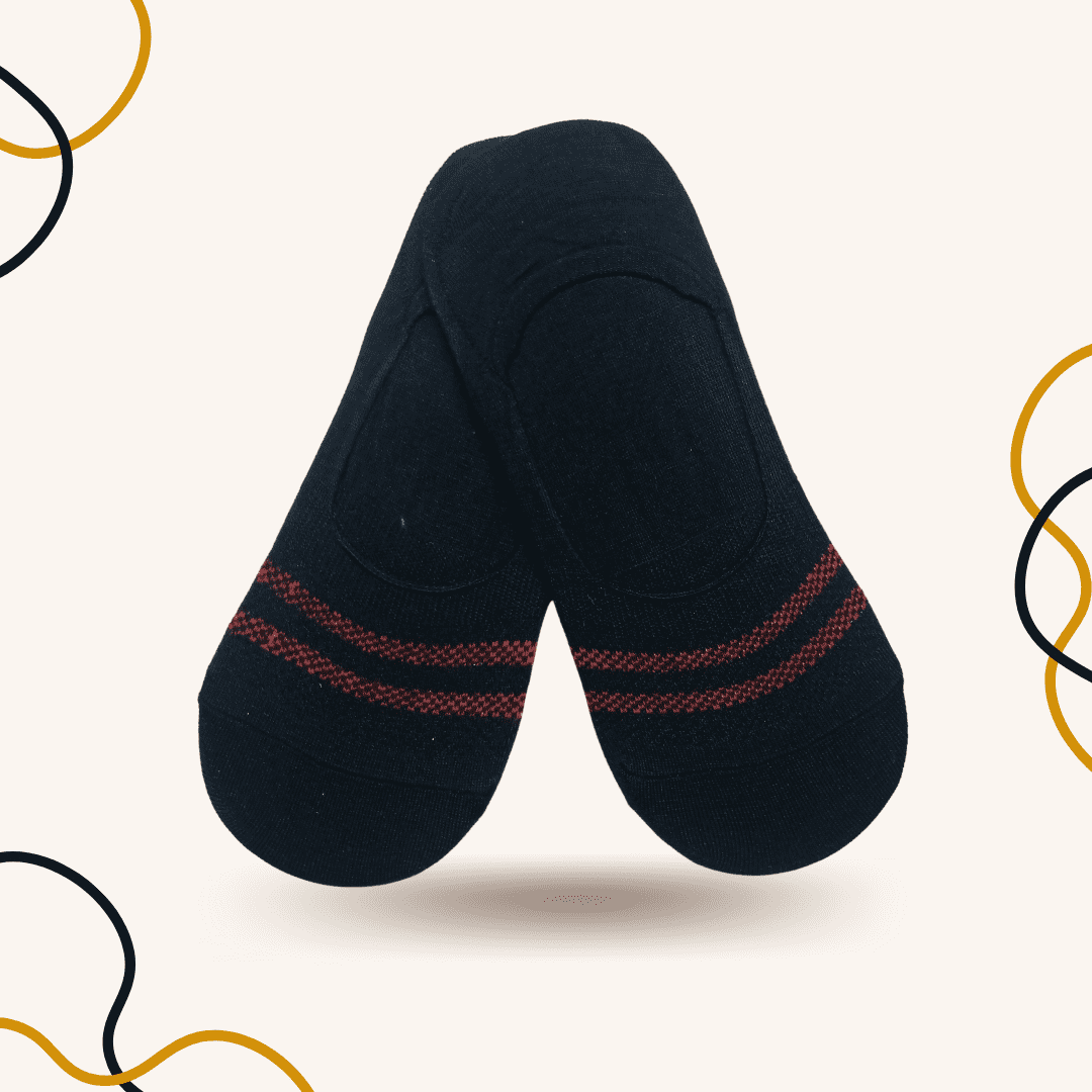 Pixel Stripes No Show Socks Black - SOXO #1 Imported Socks Brand in Pakistan