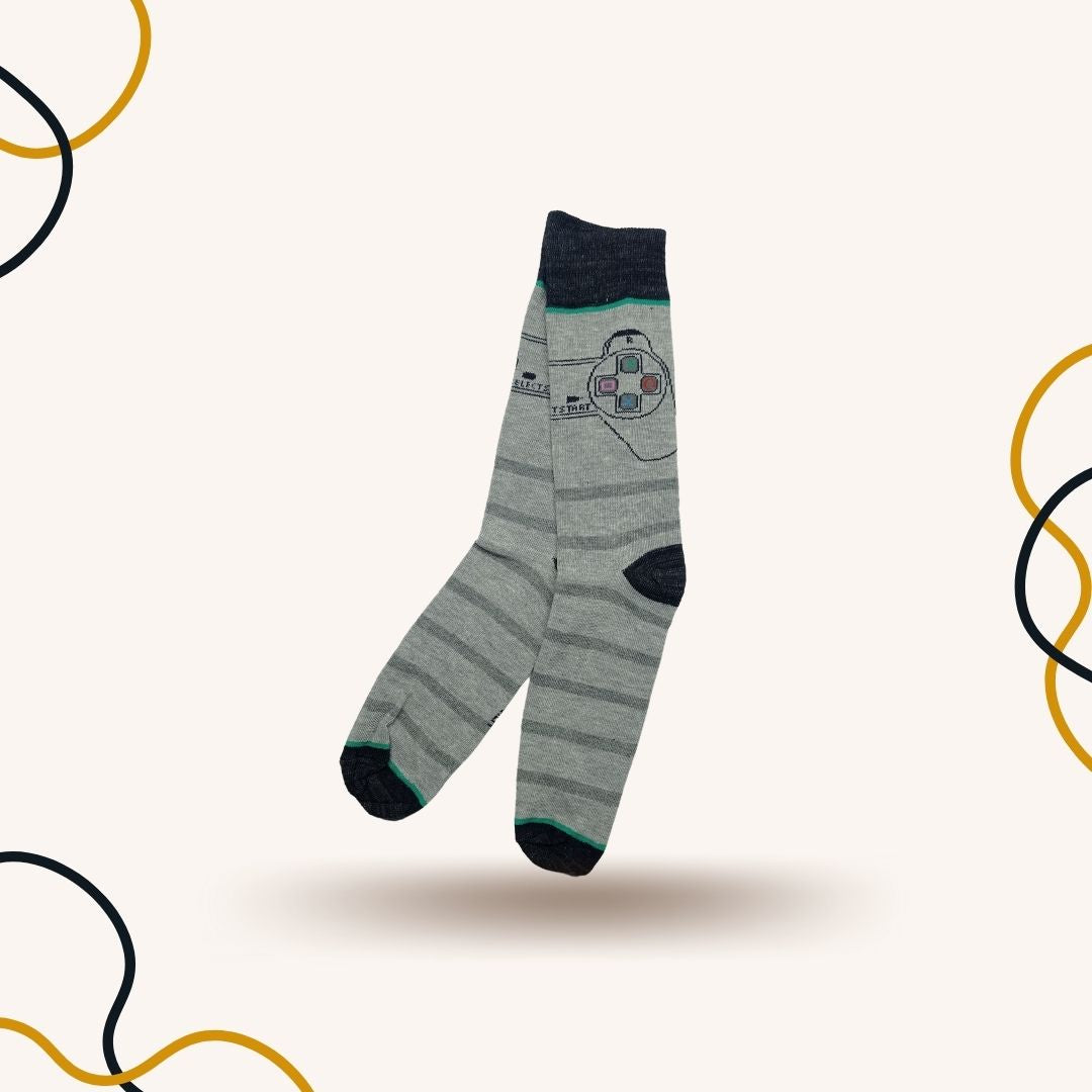 PlayStation Grey Funky Socks - SOXO #1 Imported Socks Brand in Pakistan