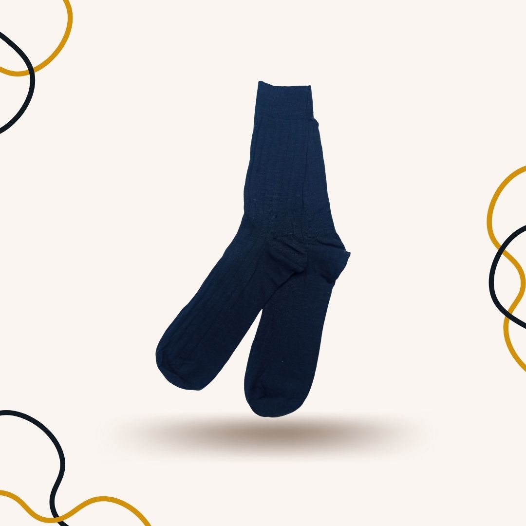 Premium Wool Cotton Navy Blue Office Socks - SOXO #1 Imported Socks Brand in Pakistan