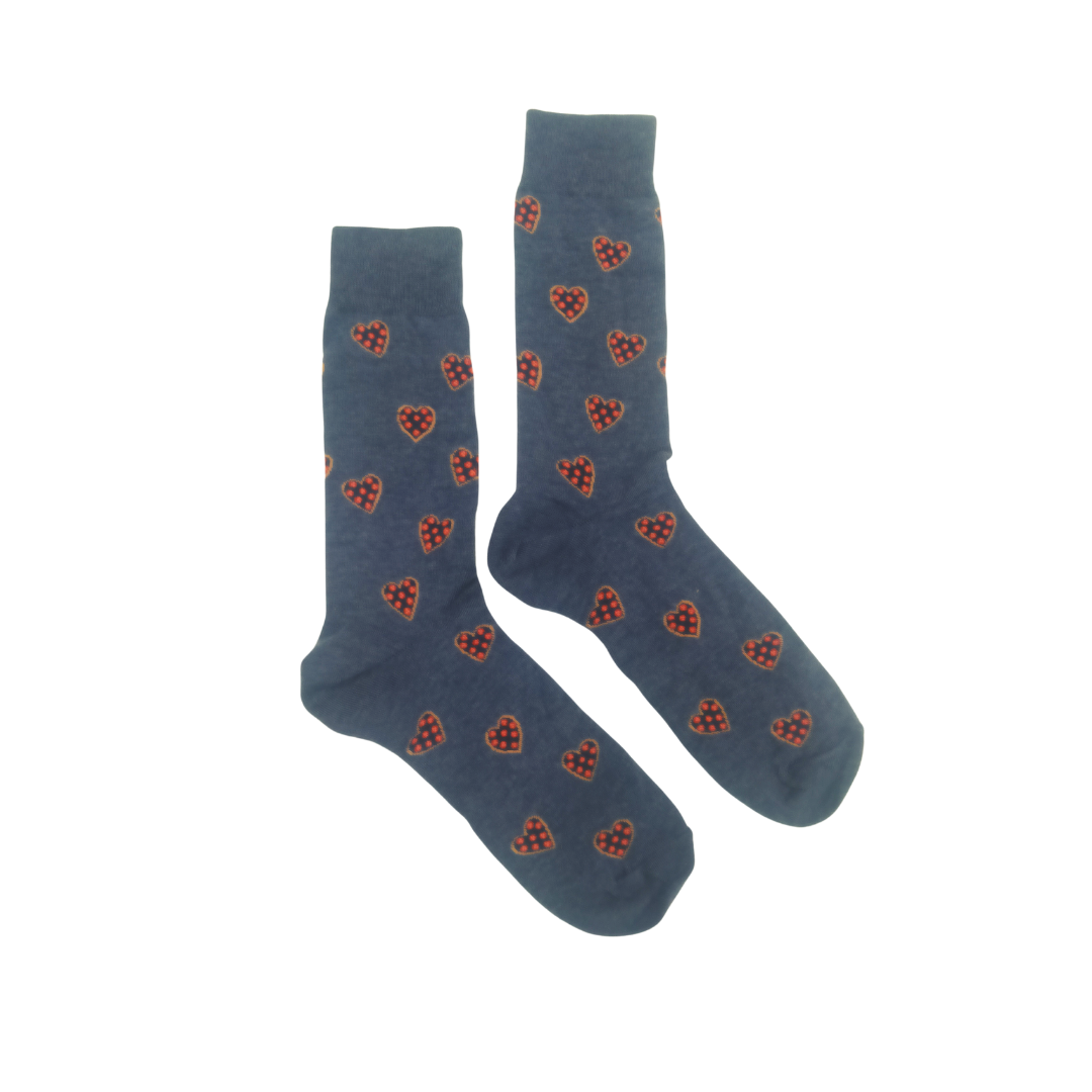 Red Dot Heart Funky Socks - SOXO #1 Imported Socks Brand in Pakistan