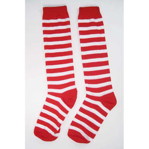 Red and white strips funky socks