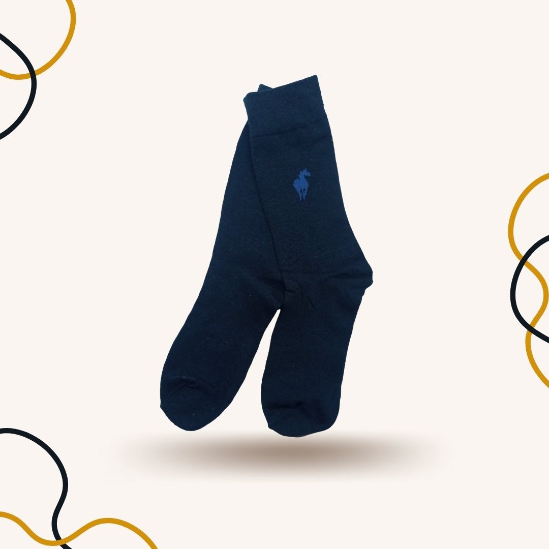 Sky Blue Polo Black Crew Socks - SOXO #1 Imported Socks Brand in Pakistan