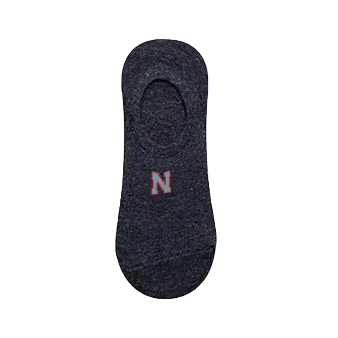 Solid Silicone Letter No Show Invisible Socks Charcoal