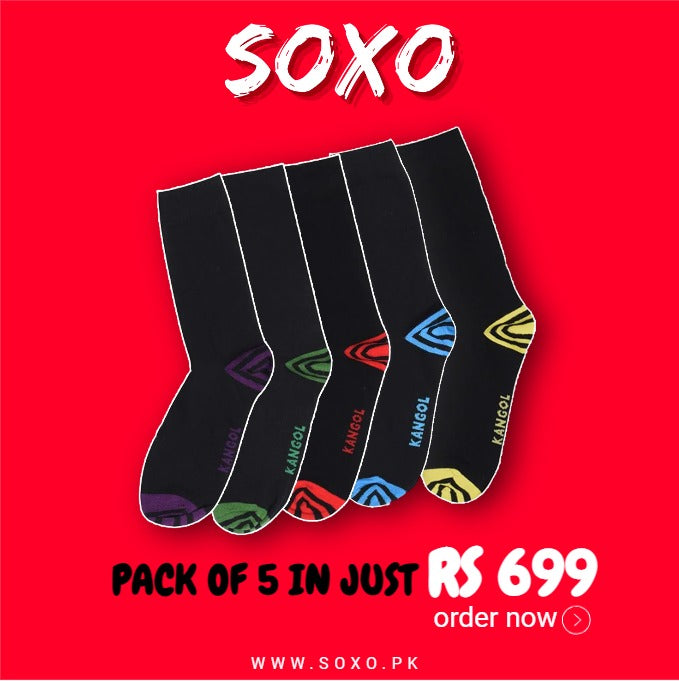 Socks Bundle of 5 - SOXO #1 Imported Socks Brand in Pakistan