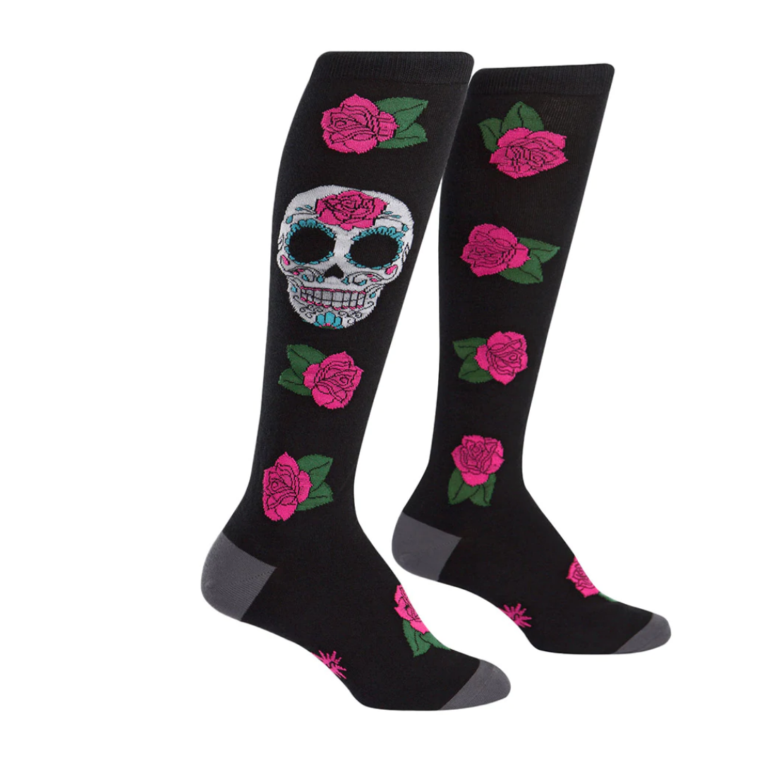 Sugar Skull Knee Funky Socks - SOXO #1 Imported Socks Brand in Pakistan
