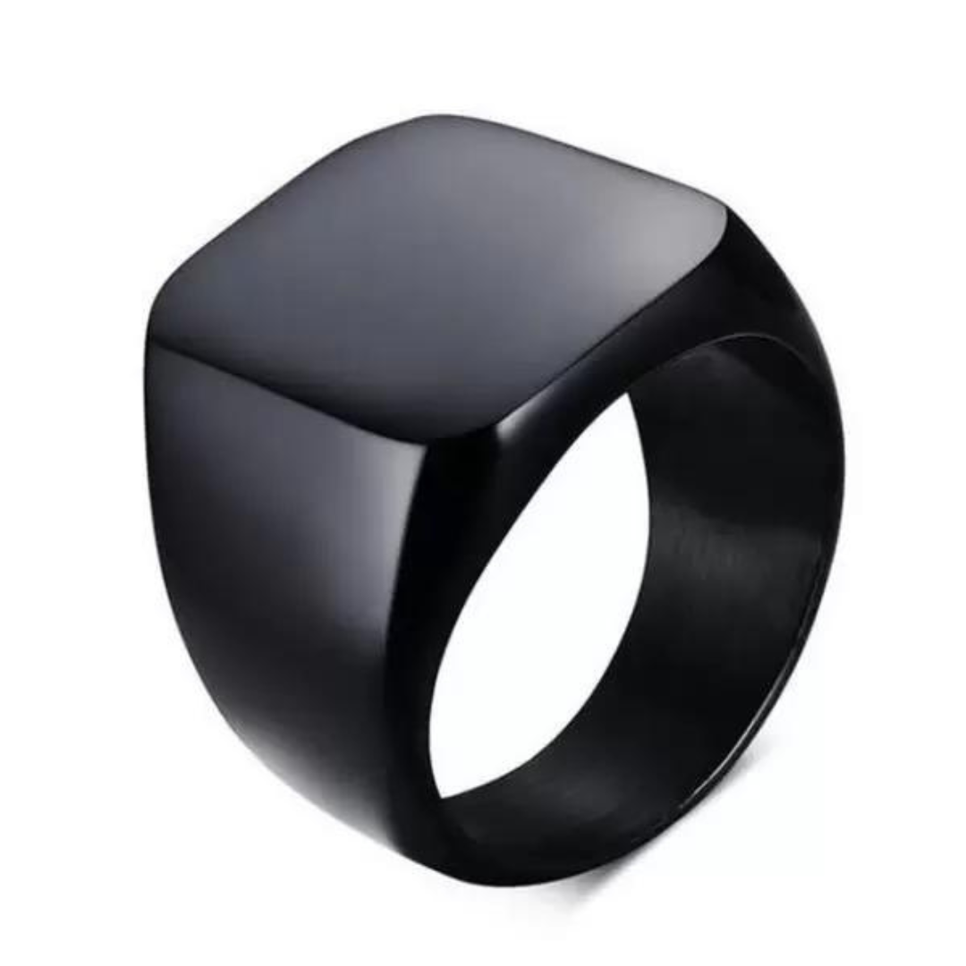 Titanium Stainless Steel Black Ring