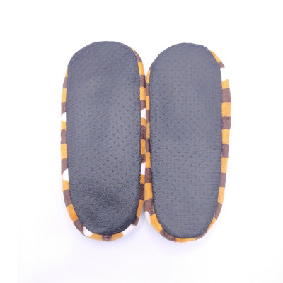 Women's Super Soft Fuzzy Slippers with Brown Stripes