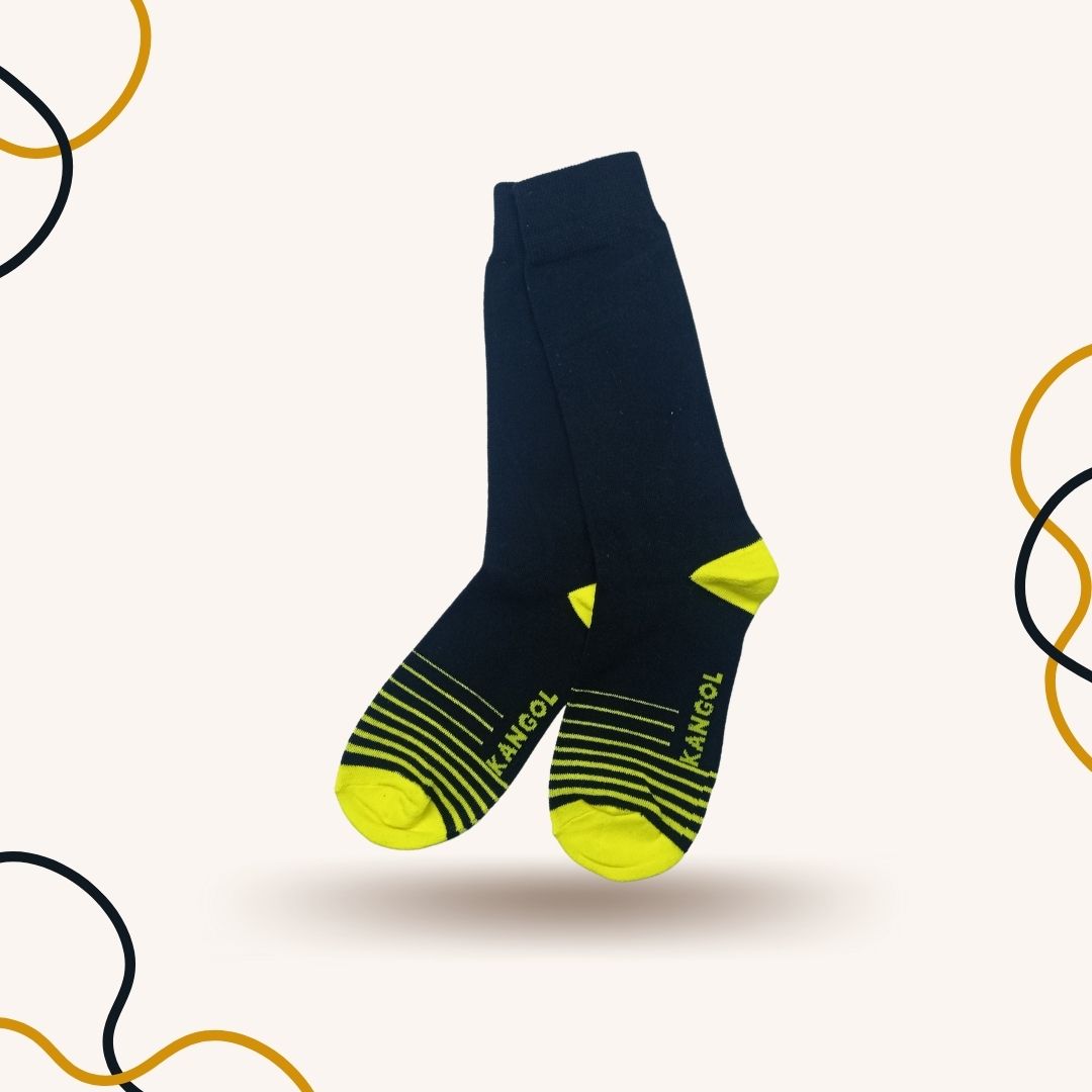 Yellow Parallel Stripes Funky Socks - SOXO #1 Imported Socks Brand in Pakistan